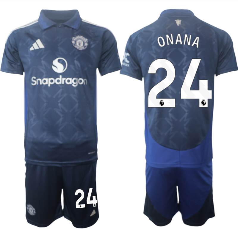 Men 2024-2025 Club Manchester United away blue #24 Soccer Jersey->manchester united jersey->Soccer Club Jersey